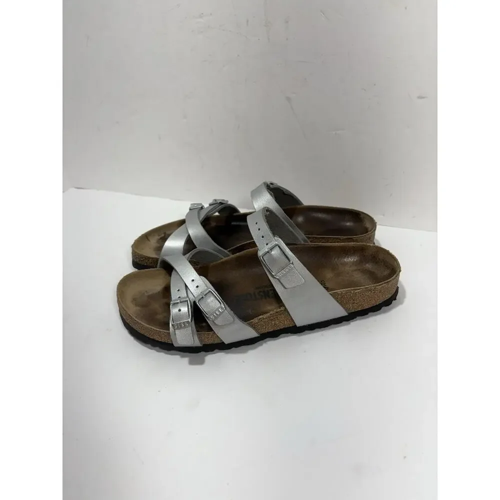 Birkenstock Franca Silver Birko Flor Narrow‎ Sandals Sz 40 (US 9 -9.5) Sandal